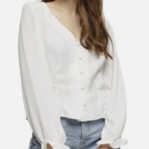 Topshop Millie Twill Tea Top Size 8